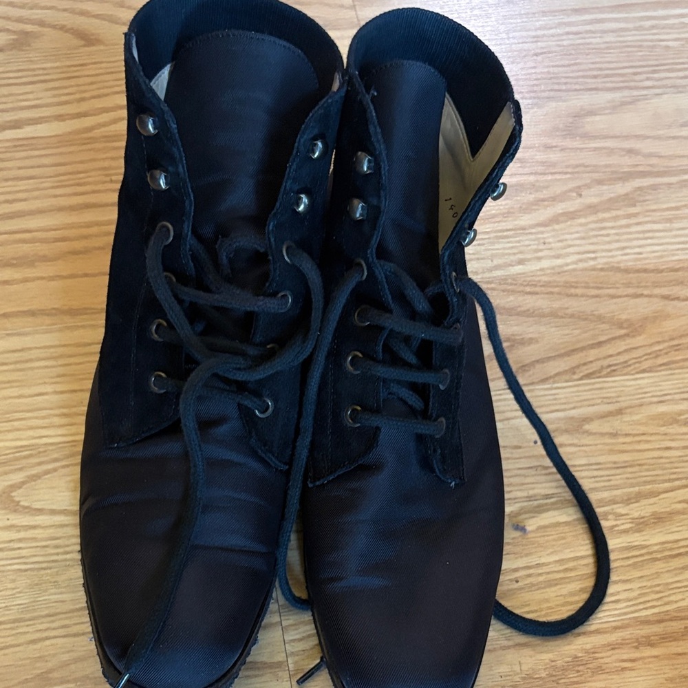 Bruno Magli Black Lace-Up Boots
